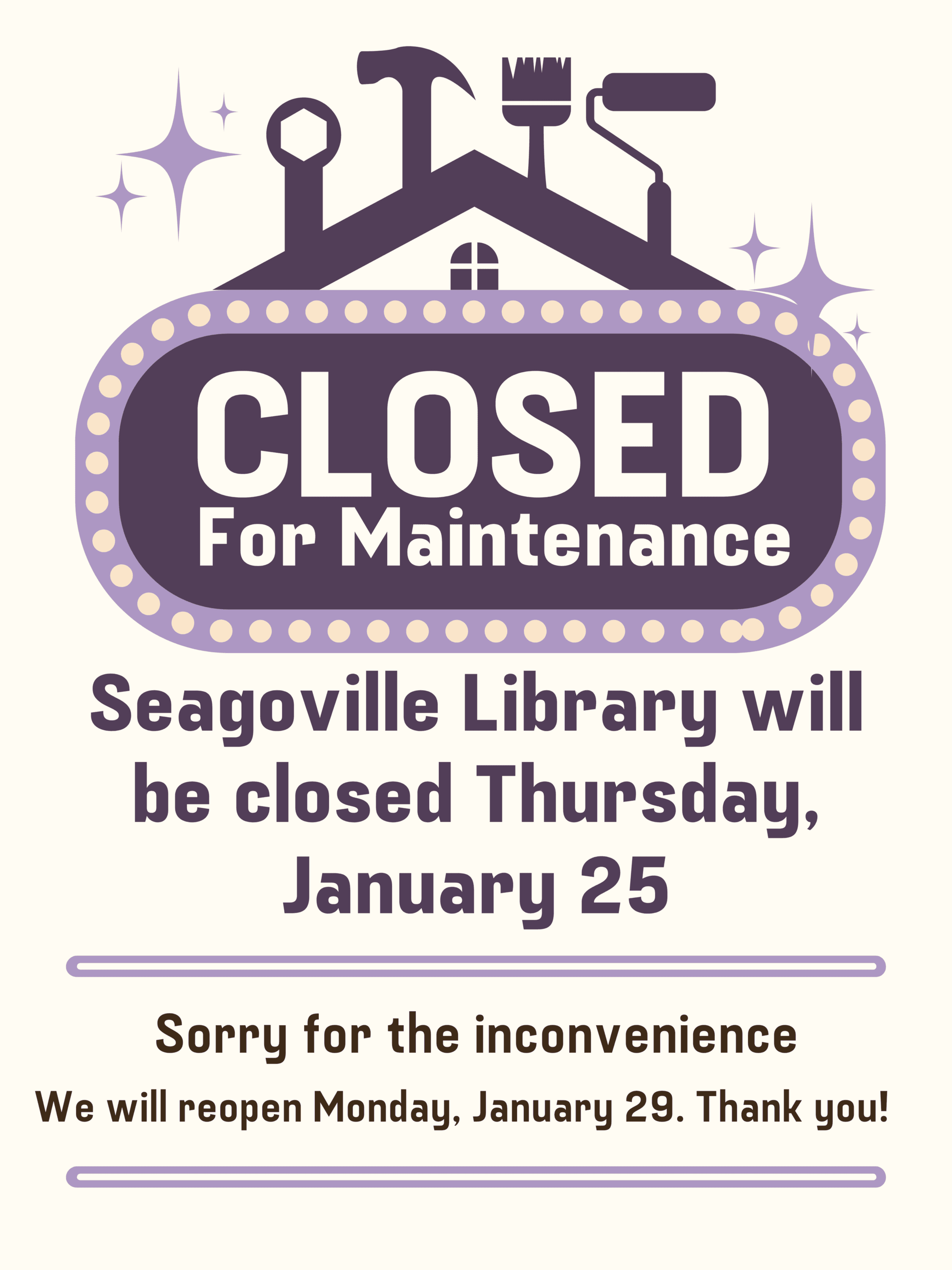 Library Closed for Maintenance
