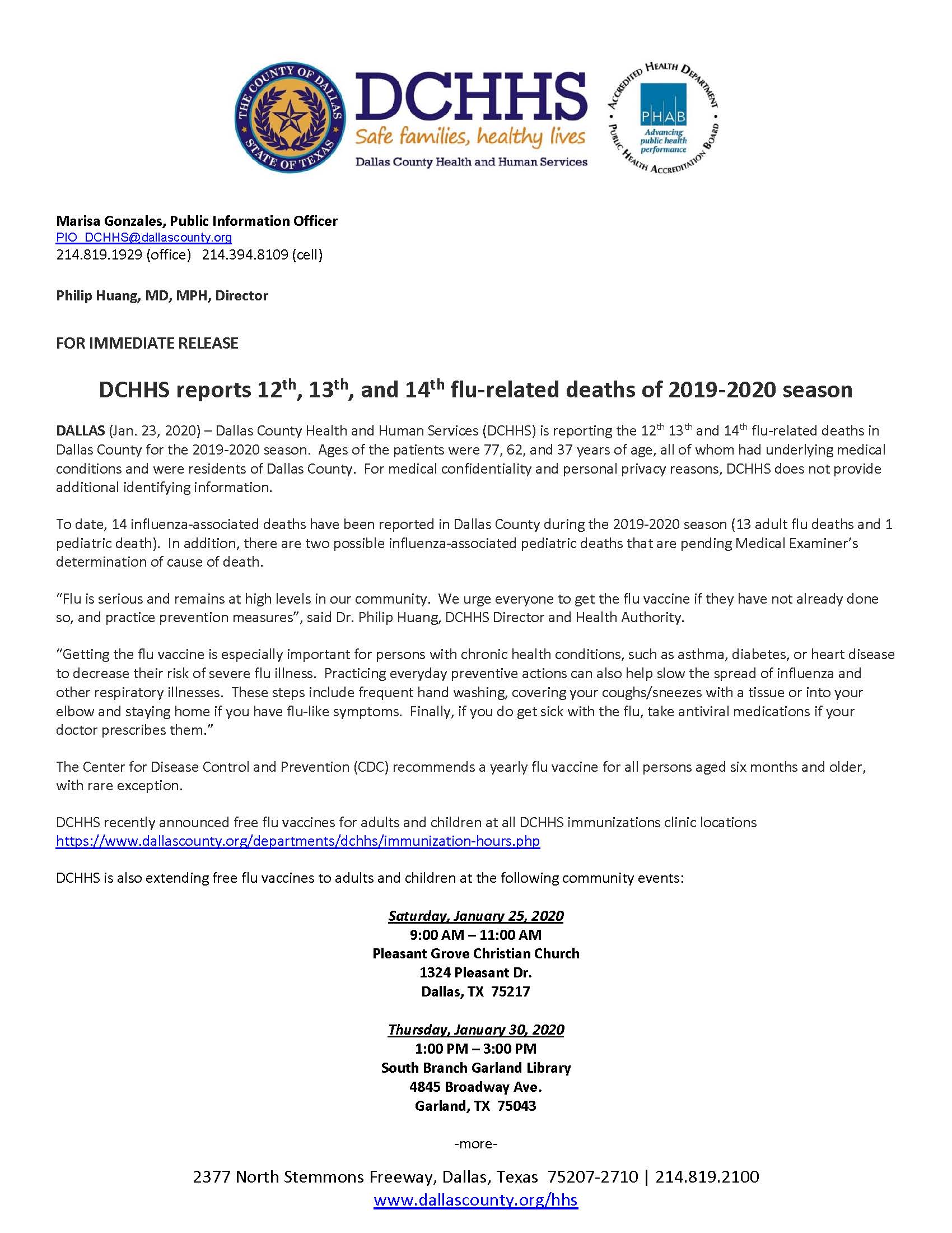 DCHHS Reports 12th 13th 14th  Flu Related Deaths of 2019 2020 Season_Page_1