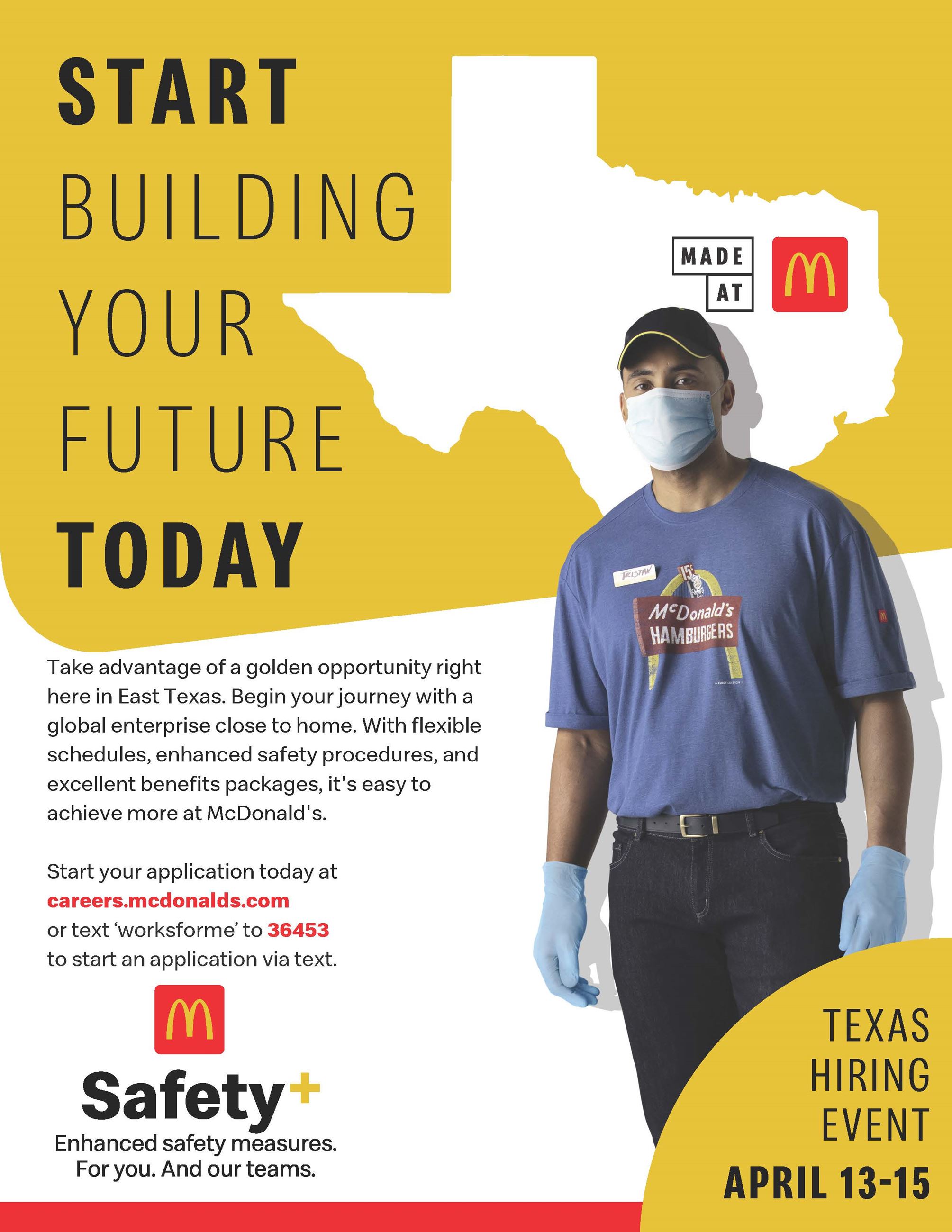 McDonalds East Texas Hiring Day Event Flyer
