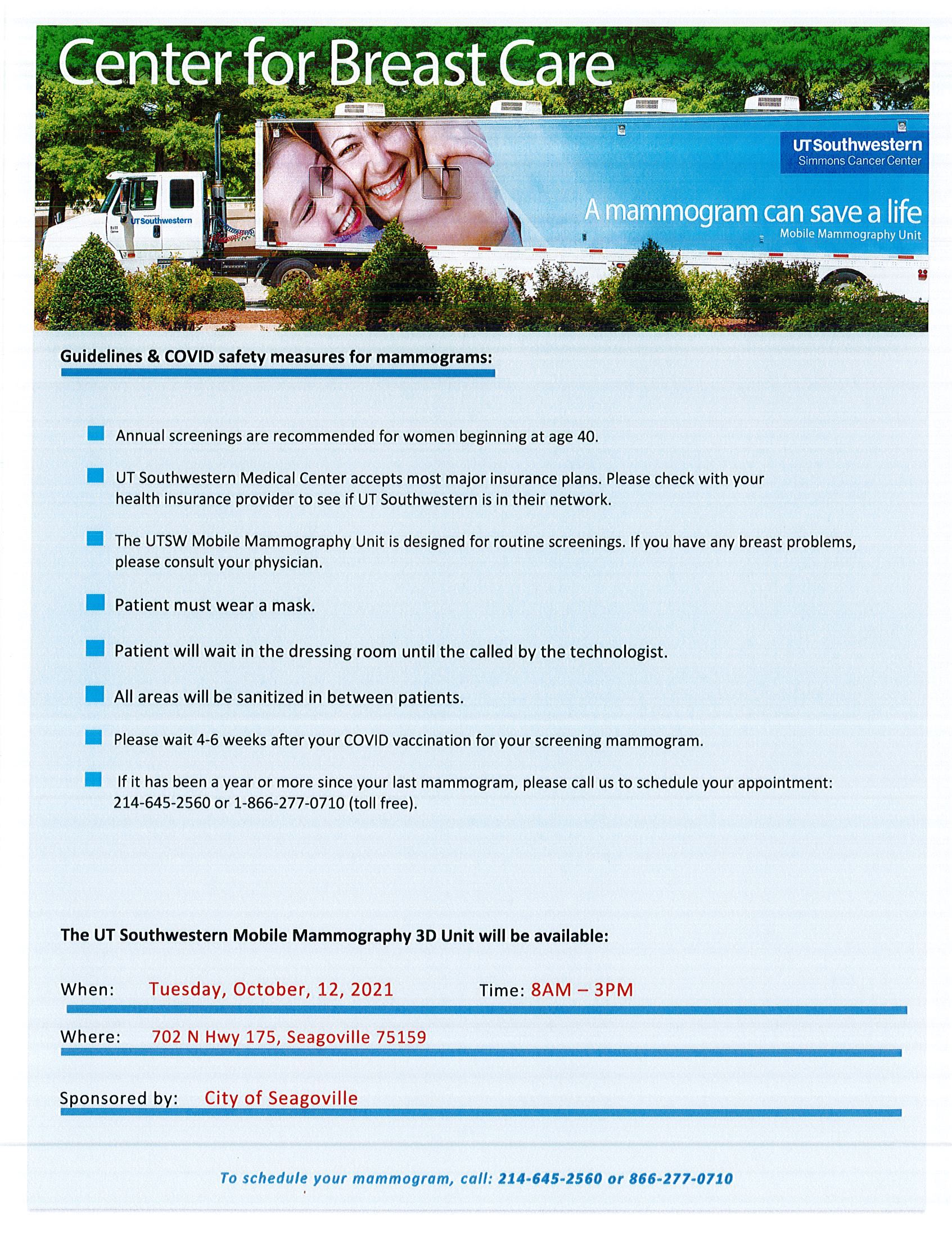 Mobile Mammogram 2021