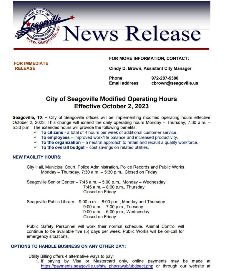 Hours Press Release 1