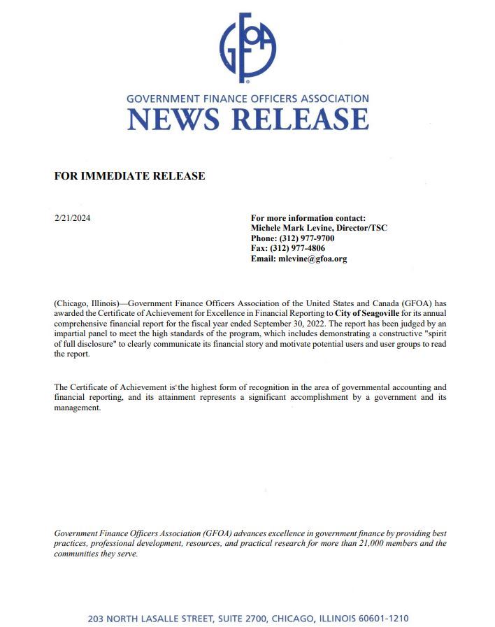 Finance Press Release